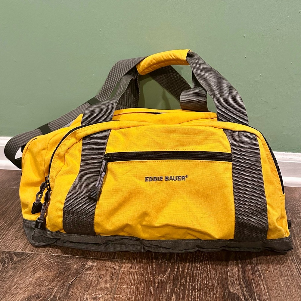 🌸 Eddie Bauer Yellow and Gray Travel Bag